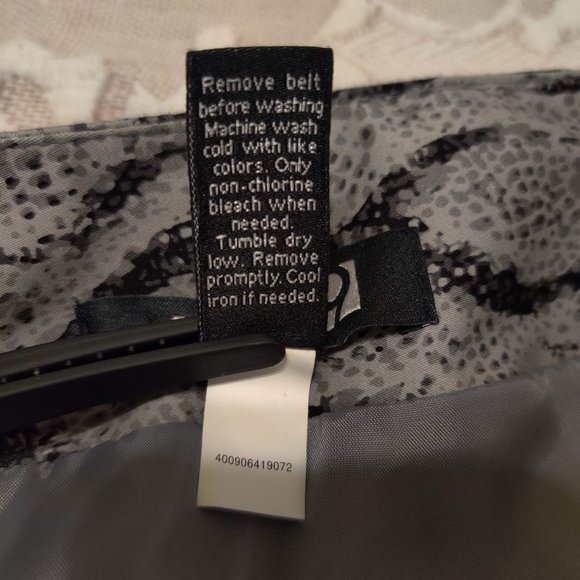 Apt 9 Animal Print High Waist Pencil Skirt Belt Silver Gray Black Womens 4 S - Picture 7 of 8